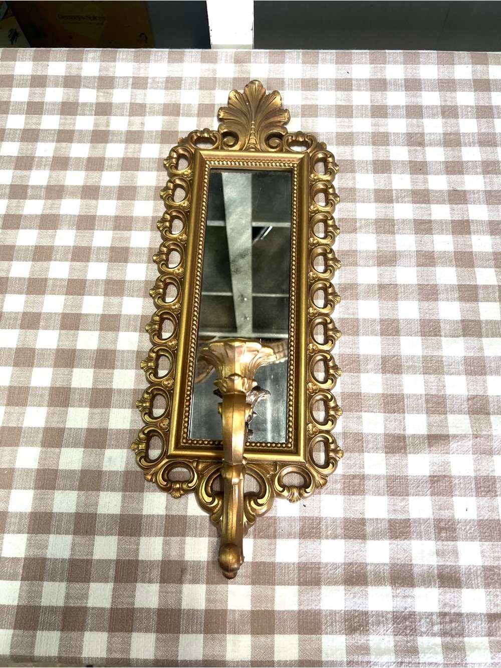 Vintage homco gold mirrored sconce wall decor grandma core